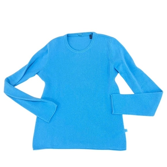 ATM 100% cashmere turquoise crew neck long sleeve sweater fits like small sz xs - Picture 2 of 11